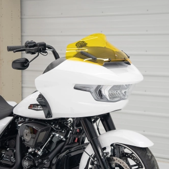 Klock Werks Flare Windshield 10 inch In Yellow For 2023-2025 CVO Road Glide & 2024-2025 Road Glide Models (KWW-01-0717)