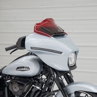 Klock Werks Flare Windshield 8 inch In Red For 2023-2025 CVO Street Glide & 2024-2025 Street Glide Models (KWW-01-0728)