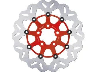 Galfer Wave Series Rear Brake Disc In Red Finish For Harley Davidson 2000-2010 Sportster, 2000-2017 Dyna, 2000-2024 Softail & 2000-2007 Touring Models (DF681CWUR)