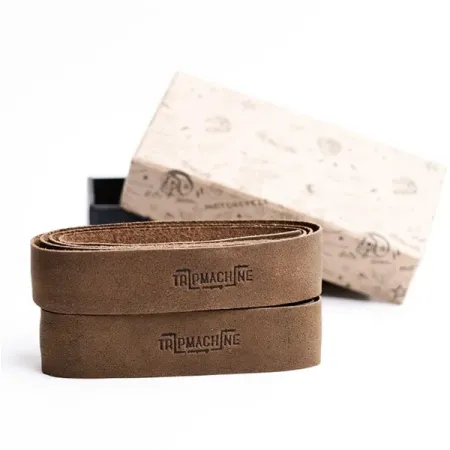 Trip Machine, Leather Handlebar Grip WRAPS. Tobacco Brown (GPTC)