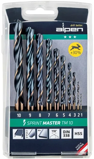 Alpen, Sprint Master Drill Set 10 Pieces (0000811092100)