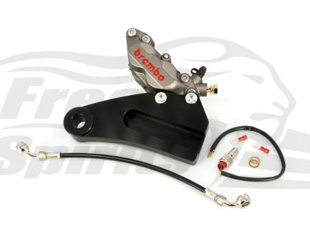 Free Spirits 4 Piston Rear Caliper & Bracket In Titanium For Harley Davidson 1991-1999 Dyna Models (205800T)