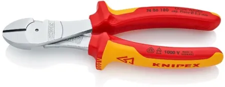 Knipex High Leverage Diagonal Cutting Pliers 180MM Vde (7406180)