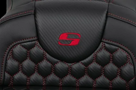 Saddlemen Carbon Fiber Extended Reach Honeycomb Roadsofa Seat With Red Stitching For Harley Davidson 2008-2023 Touring Models (808-07B-19004)