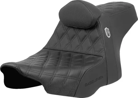Saddlemen SDC Performance Pro Series Lattice Stitched Gripper Seat With Drivers Lumbar Rest For Harley Davidson 2023-2025 Touring FLHX Street Glide & FLTR Road Glide Models (SC82307DB0)