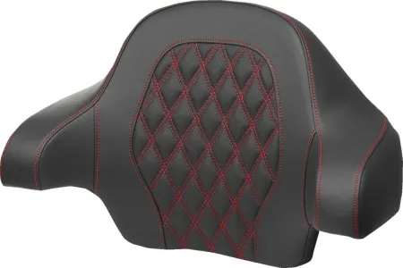 Saddlemen Lattice Stitched Tour Pack Backrest Pad With Red Stitching For Harley Davidson 2014-2025 FLHR, FLHT, FLHX & FLTR Touring Models (814-07-15004)