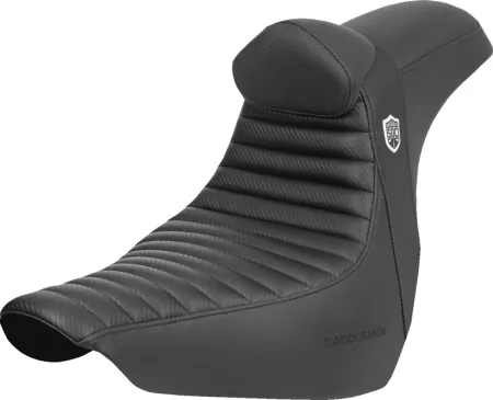 Saddlemen Pro Series SDC Performance Tuck & Roll Gripper Seat With Drivers Lumbar Backrest For Harley Davidson 2018-2024 Softail FLSB Sport Glide & FXLRS/FXLRST Low Rider S/ST Models (SC81829TB)