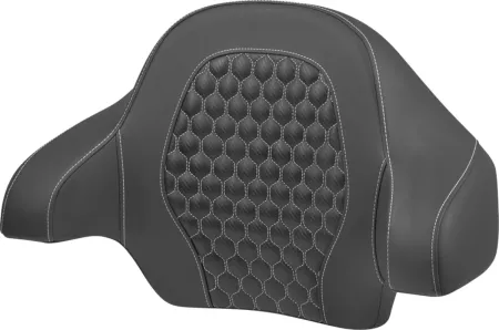 Saddlemen Honeycomb Tour Pack Backrest Pad With White Stitching For Harley Davidson 2014-2025 FLHR, FLHT, FLHX & FLTR Touring Models (814-07-15106)