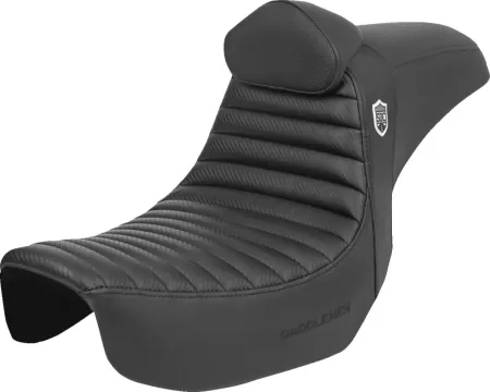 Saddlemen Pro Series SDC Performance Tuck & Roll Gripper Seat With Drivers Lumbar Backrest For Harley Davidson 2006-2017 FXD, FXDWG & 2012-2016 FLD Models (SC80604TB)