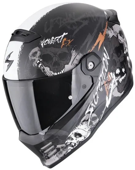 Scorpion Covert FX Helmet SKULLZMATT Black-grey-gold (186-502-366-03)