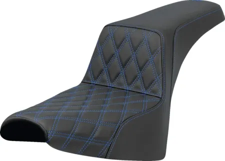 Saddlemen Step-Up Lattice Stitched Seat With Blue Stitching For Harley Davidson 2018-2024 FXBB Street Bob & FXST Standard Models (818-30-17201)
