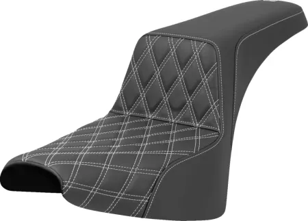 Saddlemen Step-Up Lattice Stitched Seat With White Stitching For Harley Davidson 2018-2024 FXBB Street Bob & FXST Standard Models (818-30-17206)
