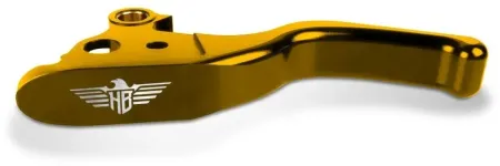 Heinz Bikes Performance 3- Finger Brake & Clutch Levers In Gold For Harley Davidson 1996-2014 Softail, 1996-2017 Dyna (Excl. FXDLS), 1996-2007 Touring & 1996-2003 Sportster Models With Cable Clutch (HBBCL-FX-G)