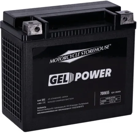 MCS Nano Series Sealed Gel Battery 12V, 20AH, 360CCA For Harley Davidson 1991-2025 Softail, 1997-2017 Dyna, 1997-2003 Sportster, 2007-2017 V-Rod (Excl. 2007 VRSCR), 2024 RA1250 Pan America, 2024-2025 RA1250S Pan America Special & All Buell S1, S3, ST, M2 & X1 Models (GHD20HL-BS)
