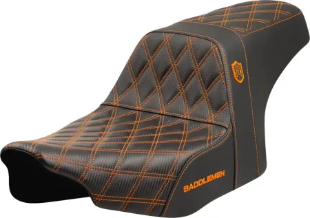 Saddlemen Pro Series SDC Performance Gripper Seat With Orange Stitching For Harley Davidson 2023-2025 Touring FLHX Street Glide & FLTR Road Glide Models (SC82307D3)