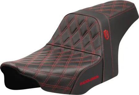 Saddlemen SDC Performance Pro Series Gripper Seat With Red Stitching For Harley Davidson 2023-2025 Touring FLHX Street Glide & FLTR Road Glide Models (SC82307D4)