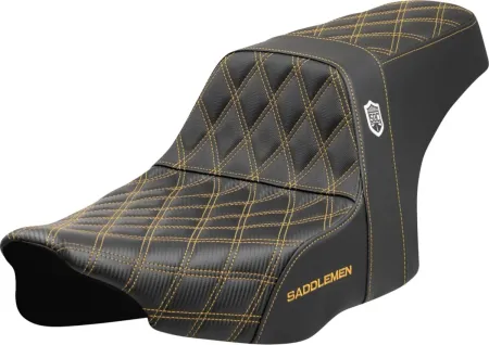 Saddlemen Pro Series SDC Performance Gripper Seat With Gold Stitching For Harley Davidson 2023-2025 Touring FLHX Street Glide & FLTR Road Glide Models (SC82307D7)