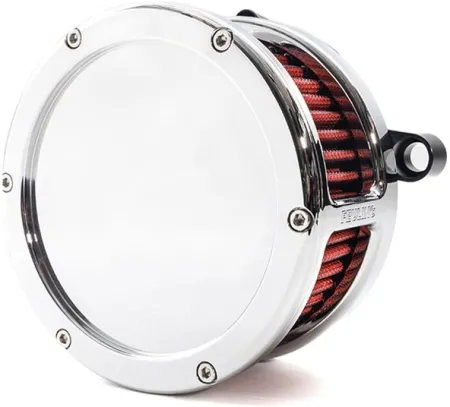 Feuling BA Solid Cover Air Cleaner Kit In Chrome Finish With Red Filter For Harley Davidson 2025-2026 Softail & 2023-2026 Touring M8 (Gen 2) Models (5477)