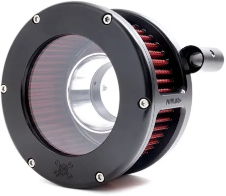 Feuling BA Air Cleaner Kit With Clear Cover In Black Finish With Red Filter For Harley Davidson 2008-2016 FLT / 2016-2017 FLST & FXDLS (Fly By Wire) Models (5454)