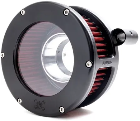 Feuling BA Air Cleaner Kit With Clear Cover In Black Finish With Red Filter For Harley Davidson 1999-2017 Twin Cam Models (Exc. E-Throttle & 99-01 FLT) (5444)