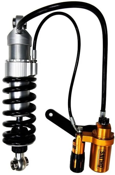 Ohlins STX46 Shock Absorber In Black With Golden Reservoir For Harley Davidson 2018-2024 Softail Models (HD 517)