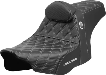 Saddlemen SDC Performance Pro Series Gripper Seat With Lumbar Backrest With Silver Stitching For Harley Davidson 2023-2025 Touring FLHX Street Glide & FLTR Road Glide Models (SC82307DB5)