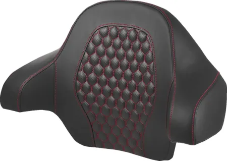 Saddlemen Honeycomb Tour Pack Backrest Pad With Red Stitching For Harley Davidson 2014-2025 FLHR, FLHT, FLHX & FLTR Touring Models (814-07-15104)