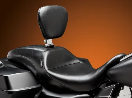 Le Pera Outcast Smooth Seat With Drivers Backrest For Harley Davidson 2023-2025 Touring FLHX Street Glide & FLTR Road Glide Models (LV-987BR)