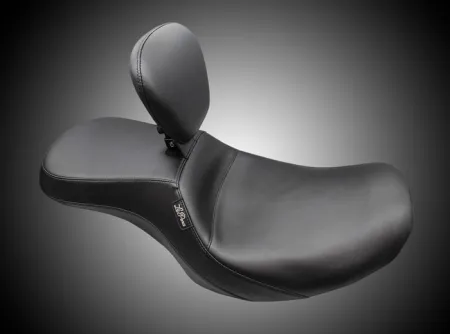 Le Pera Outcast 2 Up Smooth Seat With Drivers Backrest For Harley Davidson 2023-2025 Touring FLHX Street Glide & FLTR Road Glide Models (LV-997BR)