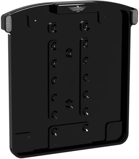 Heinz Bikes  All In One Micro License Plate Holder In Black With Turn Signals, Brake Light & Taillight (Germany 180mm x 200mm) (HBKZM-MB-3TS)