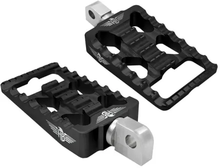 Heinz Bikes MX V1 Passenger Footpegs In Black For Harley Davidson 2018-2025 M8 Softail & 2021-2025 Sportster RH Models (HB-FPV1-M8P-B)