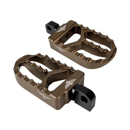 Heinz Bikes MX V2 Driver Footpegs In Bronze For Harley Davidson 2018-2025 Softail & 2021-2025 Sportster RH Models (HB-FPV2-M8-BRO)
