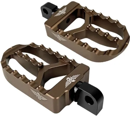 Heinz Bikes MX V2 Passenger Footpegs In Bronze For Harley Davidson 2018-2025 Softail & 2021-2025 Sportster RH Models (HB-FPV2-M8P-BRO)