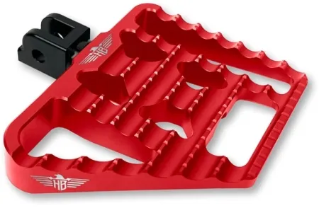 Heinz Bikes Performance Passenger Mini Floorboards V1 In Red For Harley Davidson 2018-2025 M8 Softail Models (HB-MFBV1-M8P-R)