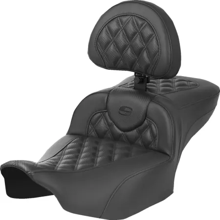 Saddlemen Extended Reach Lattice Stitched Carbon Heated Seat For Harley Davidson 2023-2025 Touring FLHX Street Glide & FLTR Road Glide Models (823-07-207C0)