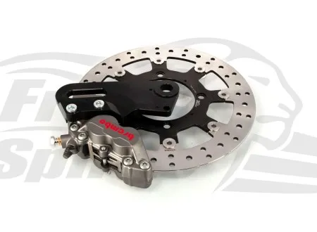Free Spirits Rear Upgrade 4 Piston Caliper & Rotor Kit In Titanium For Triumph 2025-Up Speed Twin 900 Models (305317T)