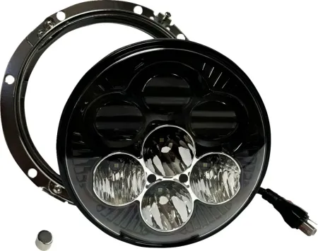 Custom Dynamics Shark Demon 7 Inch LED Headlight For Harley Davidson 1994-2013 Touring & 2012-2017 Dyna Switchback (SD2-7-13-ECE)