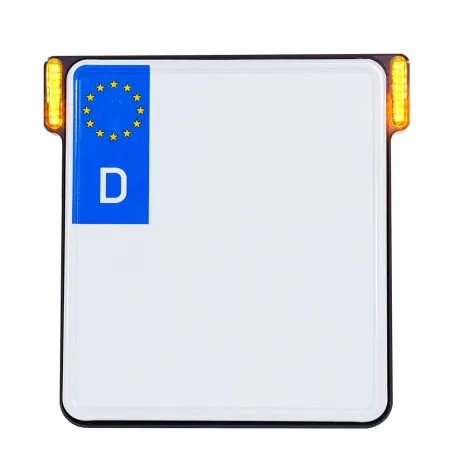 Heinz Bikes All In One License Plate Bracket In Chrome With LED Turn Signals (Germany 180mm x 200mm) (HBKZ-OB-TS-C)