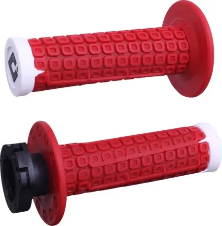 ODI Nomad Lock-on Grips - Off-road - Red/white/silver (H36NDRW)