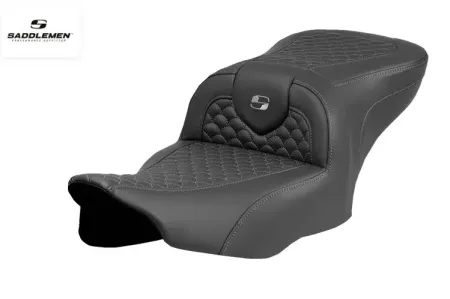 Saddlemen Standard Reach Dragon Scale Stitched Roadsofa Seat With Grey Stitching For Harley Davidson 2023-2025 Touring FLHX Street Glide & FLTR Road Glide Models (823-07-20802)
