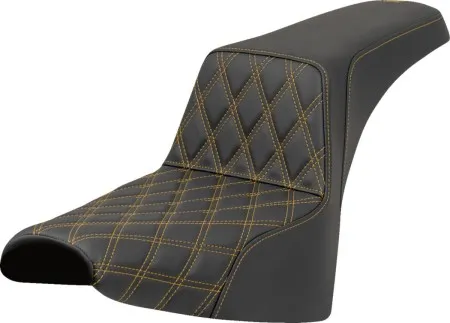 Saddlemen Step-Up Lattice Stitched Seat With Gold Stitching For Harley Davidson 2018-2025 FXBB Street Bob & FXST Standard Models (818-30-17207)