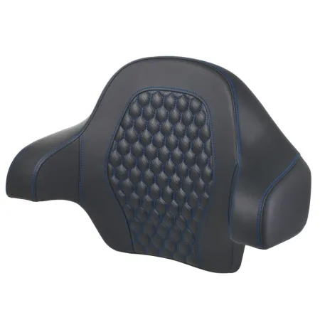 Saddlemen Honeycomb Tour Pack Backrest Pad With Blue Stitching For Harley Davidson 2014-2025 FLHR, FLHT, FLHX & FLTR Touring Models (814-07-15101)