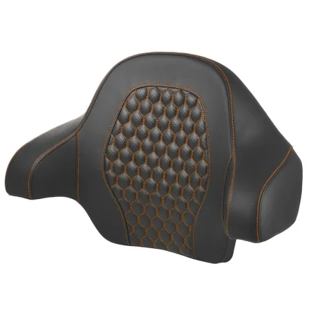 Saddlemen Honeycomb Tour Pack Backrest Pad With Orange Stitching For Harley Davidson 2014-2025 FLHR, FLHT, FLHX & FLTR Touring Models (814-07-15103)