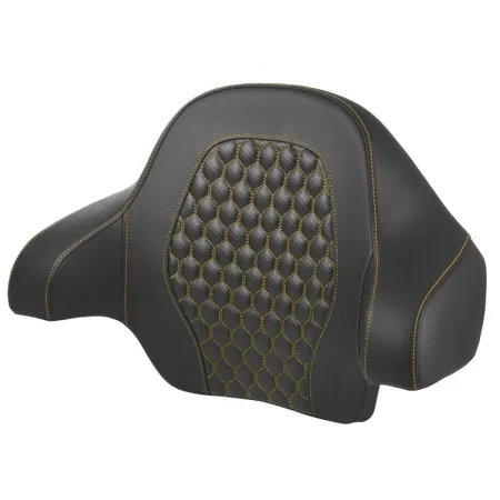 Saddlemen Honeycomb Tour Pack Backrest Pad With Gold Stitching For Harley Davidson 2014-2025 FLHR, FLHT, FLHX & FLTR Touring Models (814-07-15107)