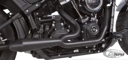 Two Brothers Racing 2-Into-1 Gen II Exhaust In Ceramic Black Finish For 2025-2026 Softail Street Bob & Low Rider S (005-5600199-B)