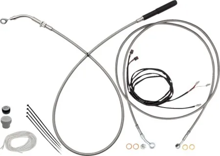 Fat Baggers Ez Install Upper Clutch Cable - 16 Handlebars - Braided Stainless Steel (219916)