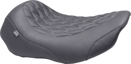 Mustang Double Diamond Wide Tripper Solo Seat Without Driver Backrest With Gun Metal Grey Stitching For Harley Davidson 2023-2025 Touring FLHX Street Glide & FLTR Road Glide Models (88503GM)