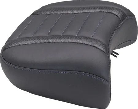 Mustang Wide Deluxe Touring Passenger Seat With Sky Blue Stitching For Harley Davidson 2023-2025 Touring FLHX Street Glide & FLTR Road Glide Models (88420SB)