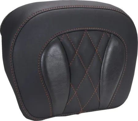 Mustang Deluxe Diamond Chopped Sissy Bar Pad With Mandarin Orange Stitching For Harley Davidson 2023-2025 Touring FLHX Street Glide & FLTR Road Glide Models (88440MO)