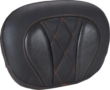 Mustang Deluxe Diamond Stitched Sissy Bar Pad With Mandarin Orange Stitching For Harley Davidson 2023-2025 Touring FLHX Street Glide & FLTR Road Glide Models (88450MO)